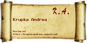 Krupka Andrea névjegykártya