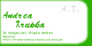 andrea krupka business card